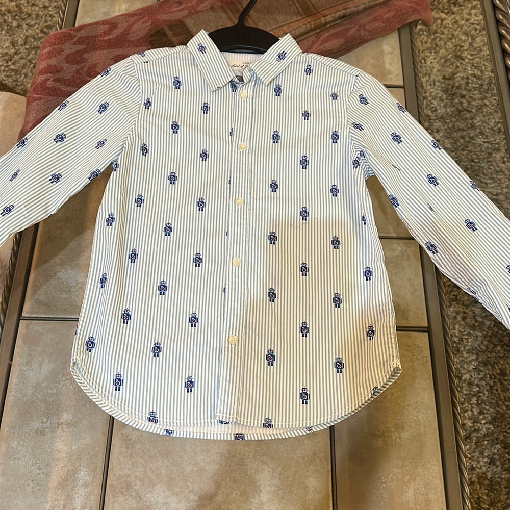 Little boys L.O.G.G robot button-down shirt!